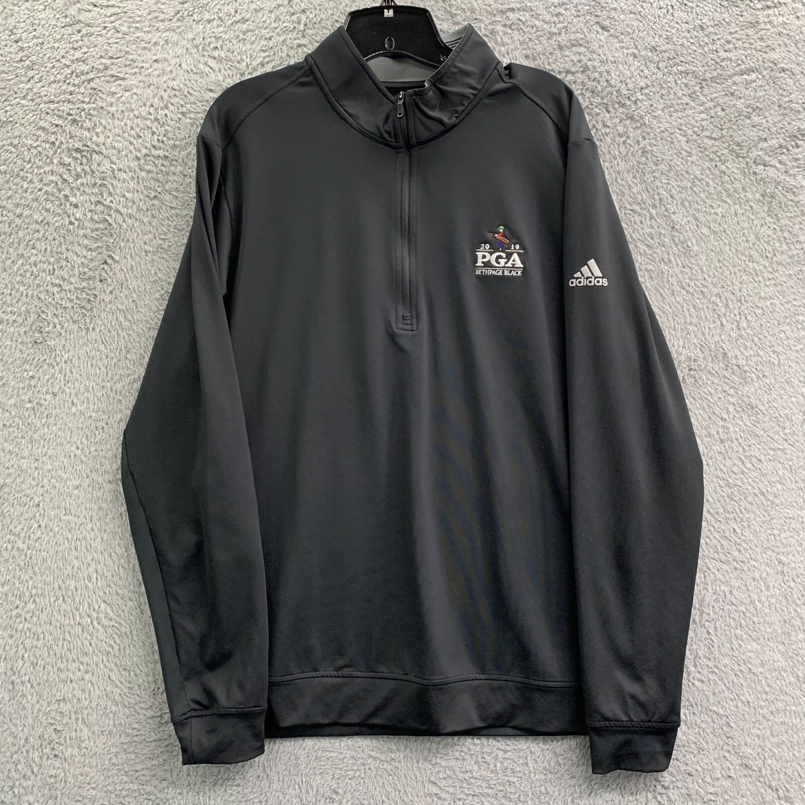 Adidas Jacket Mens Size Large Black Pga Bethpage
